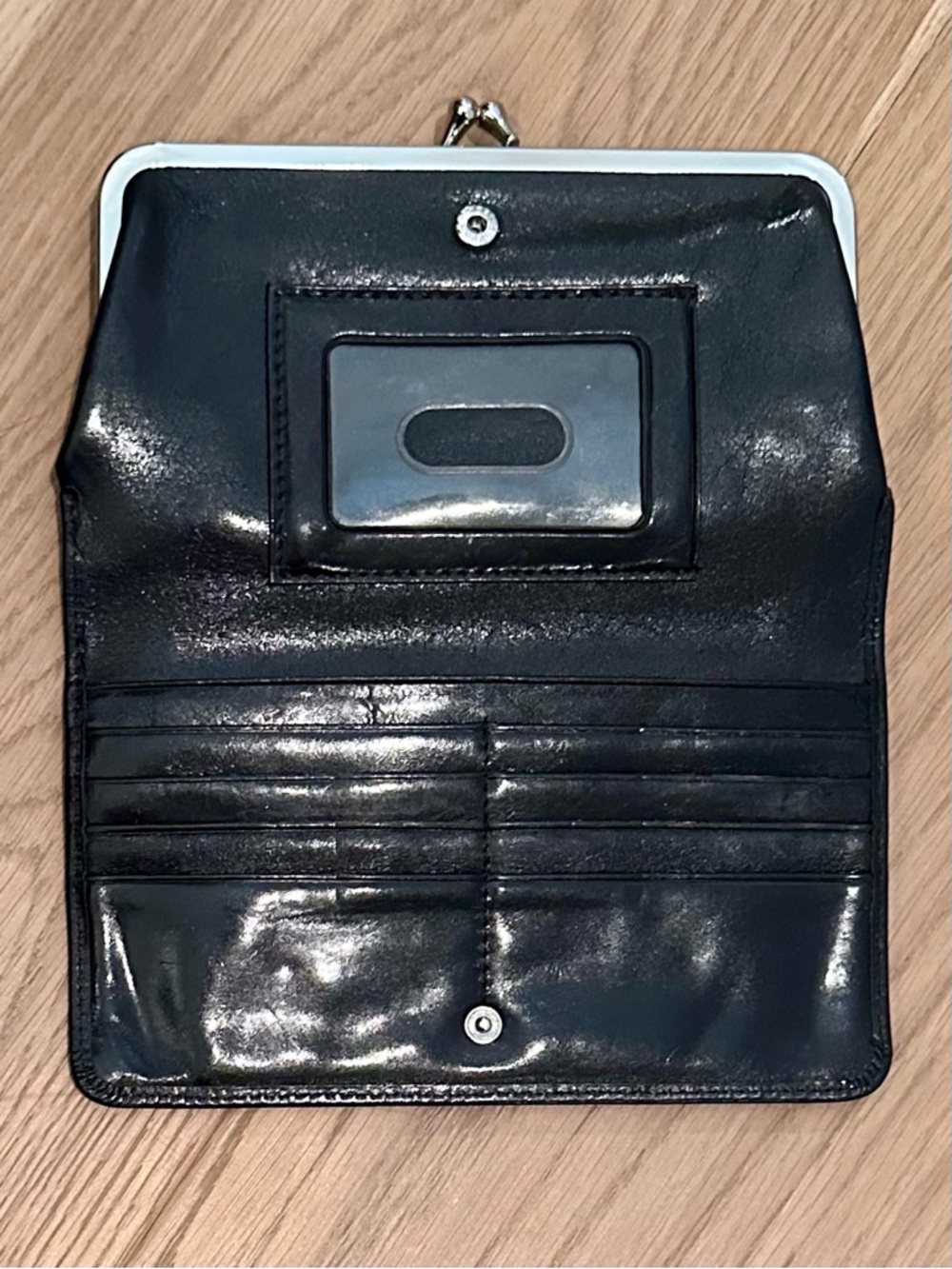 HOBO Black Leather Clutch Wallet